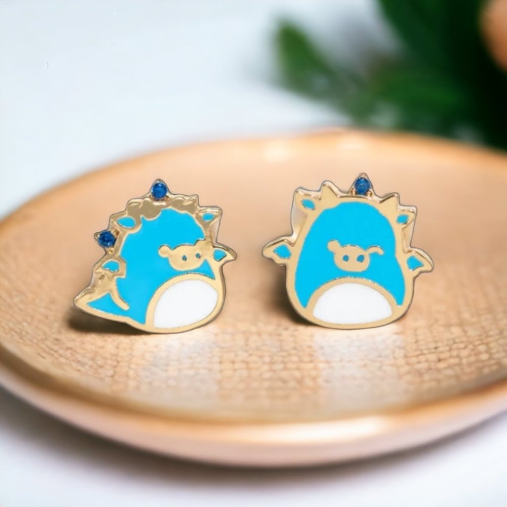 Tatiana the Dragon Squishmallows Character Metal Enamel Earrings